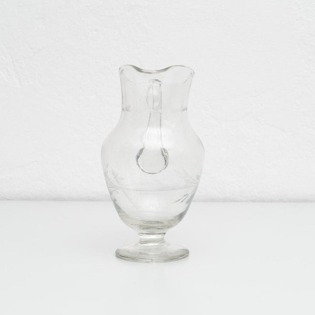 French Blown Glass Water Jug, 1950s For Sale - Image 10 of 17
