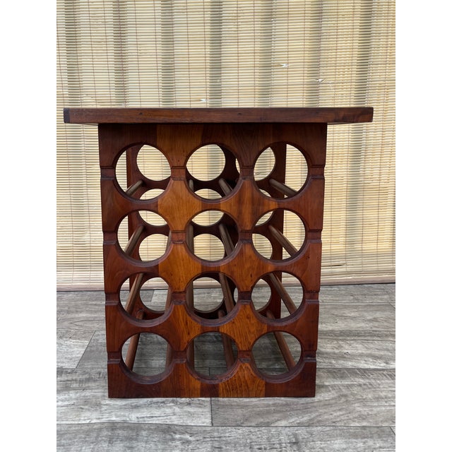 A Pair of Handcrafted Mid Century Moderm Wine Rack / Side Tables. Circa 1960s For Sale - Image 11 of 18