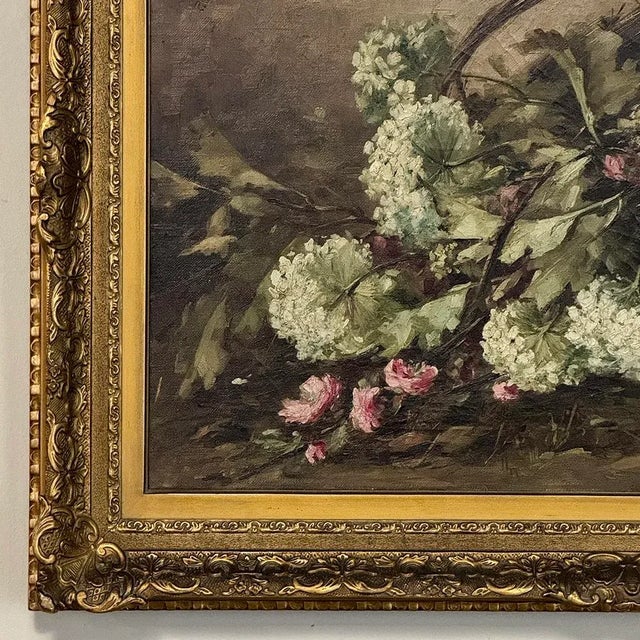 Wood Antique Framed Oil Painting on Canvas by Jan Deckers (1865-1942) For Sale - Image 7 of 13