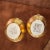 Mid-Century Modern 1950s Gold Porcelain Sugar Creamer Set Wheeling W Virginia For Sale - Image 3 of 7
