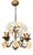 Vintage Shabby Chic Florentine Pendant Lamp Four-Armed with Gold-Tone Porcelain Roses, 1960s For Sale