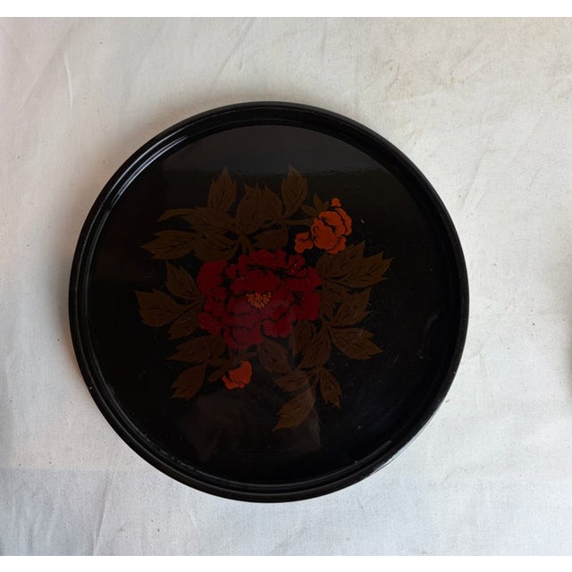 This Japanese lacquer tray with flowers is a great piece to use in any room by itself or with more pieces on it. It is...