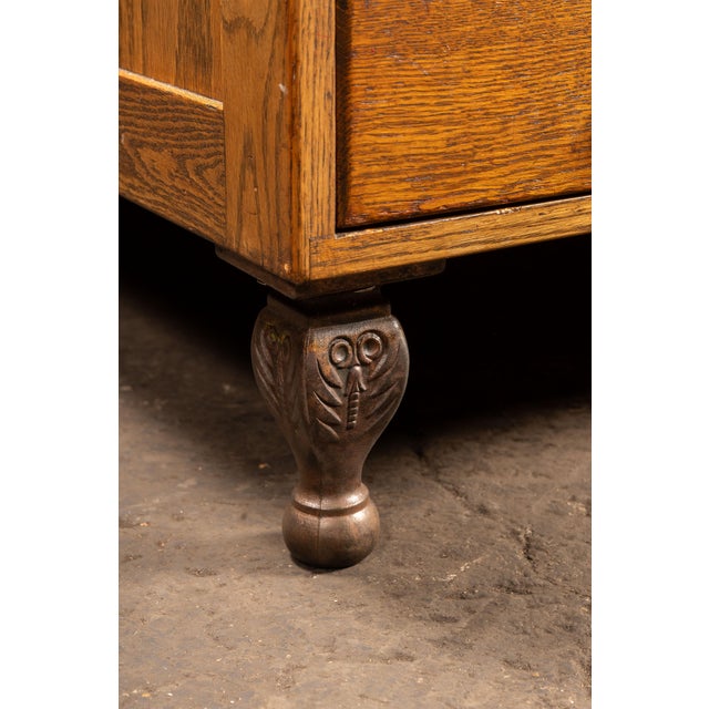 Antique Oak Flat File Cabinet Coffee Table For Sale - Image 9 of 14
