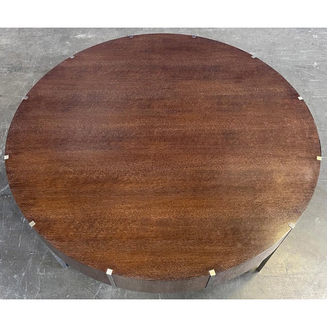 2000 - 2009 Oak & Satin Nickel Finish Oliver Coffee Table From the Madeline Stuart Collection For Sale - Image 5 of 10