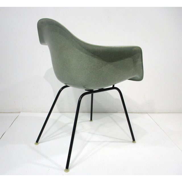 Eames Seafoam Green Arm Shell Chair for Herman Miller (B) | Chairish