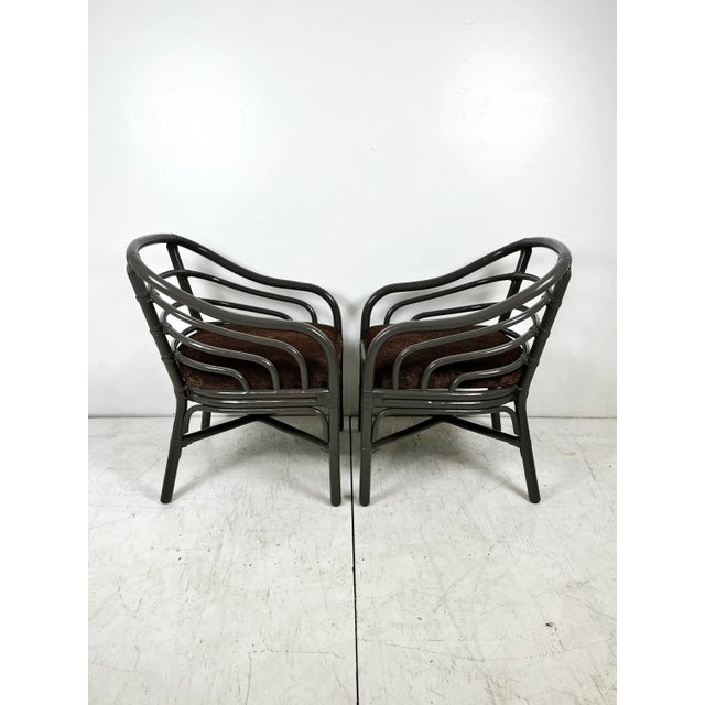 Vintage Lacquered Rattan Chairs- A Pair For Sale - Image 10 of 12