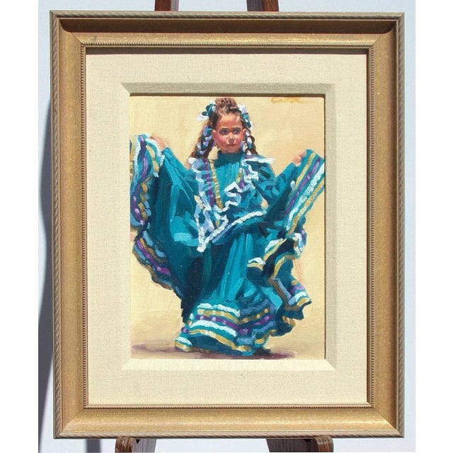 Impressionist 1990s Mitch Caster Oil Painting of a Dancing Girl, Framed For Sale - Image 3 of 6
