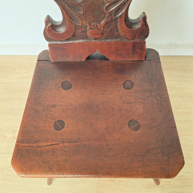 Swiss Alps Folk Art Escabelle Wooden Chair, 1820s For Sale - Image 4 of 7