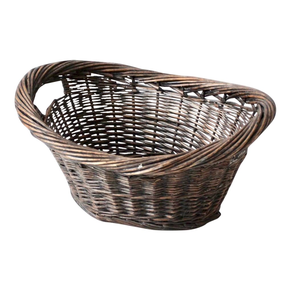 Antique Wicker Laundry Basket Chairish