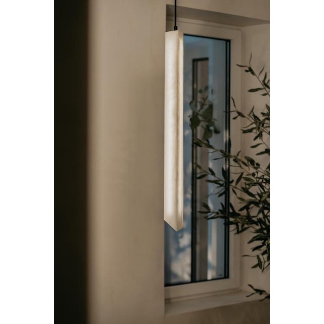 Triangular Tube Pendant Lamps by United Alabaster, Set of 6 For Sale - Image 14 of 17