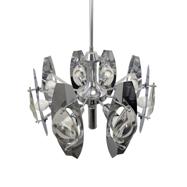 Oscar Torlasco Vintage Chandelier in the style of Oscar Torlasco, 1970s For Sale - Image 4 of 16