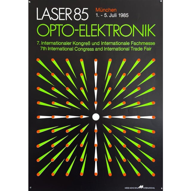 Black Laser 85 Opto-Elektronik Exhibition Poster, 1985 For Sale - Image 8 of 8