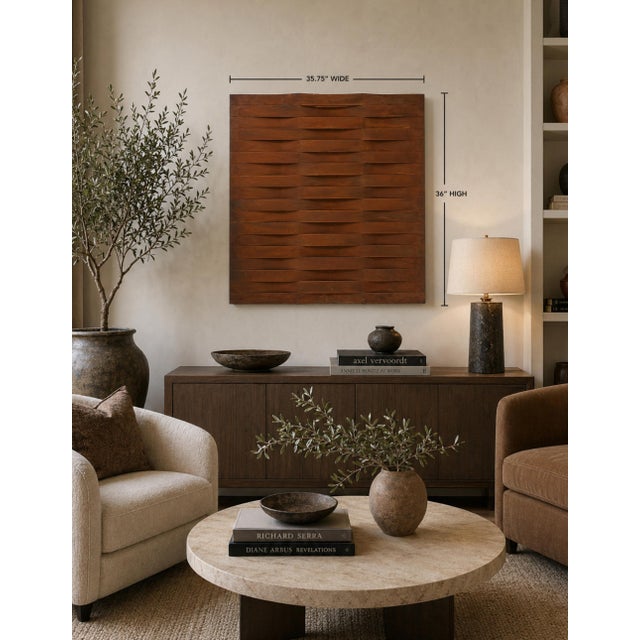 Striking vintage wall sculpture by American artist John Baughman from the celebrated “Weave” Series, signed and dated to...