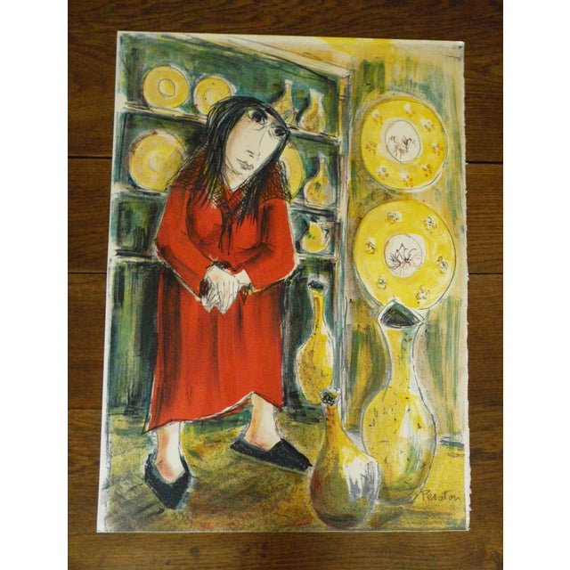 Elie Pesatori, La gare Paris, Paris Liverpool & La femme en rouge, Lithographs, 1970s-1980s, Set of 3 For Sale - Image 3 of 18