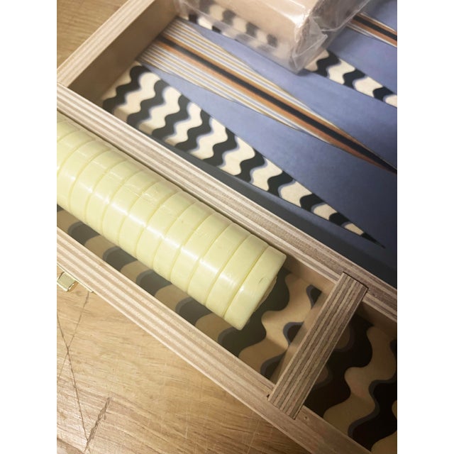 Boho Chic Wolfum “Wavy” Tabletop Backgammon Set For Sale - Image 3 of 9