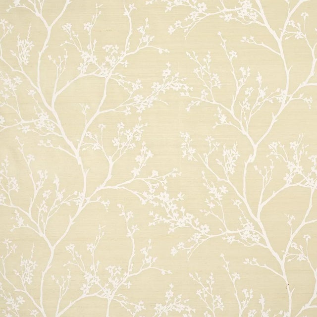 Schumacher Twiggy Silk Fabric in Champagne For Sale