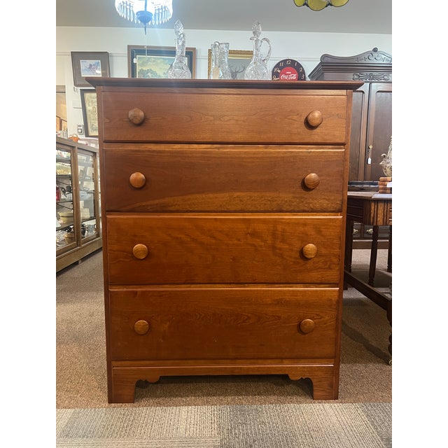 Solid cherry Stickley 1940’s arts and crafts chest of drawers. In refinished excellent condition.