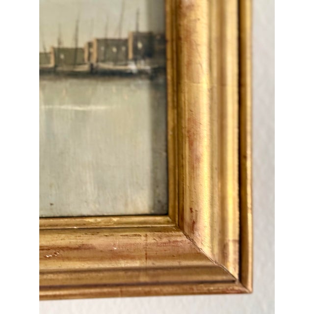 Gold Antique Dutch Oil Painting in Gilt Frame For Sale - Image 8 of 12