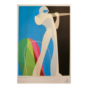 2006 Original Vintage Torino Winter Olympics Poster, Biathlon