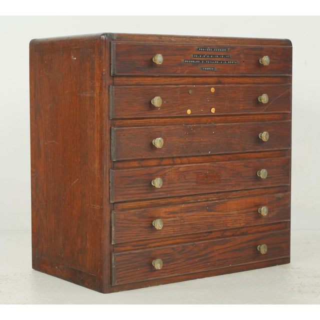 Mid 20th Century Vintage European Industrial Shop Counter Display Storage Cabinet For Sale - Image 5 of 6