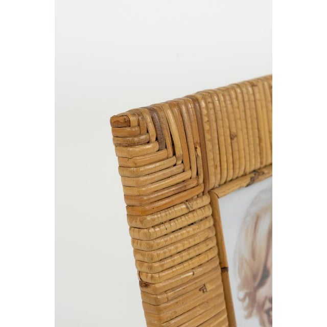 Mid-Century Rectangular Rattan, Wicker and Glass Picture Frame, Italy, 1970s For Sale - Image 11 of 13