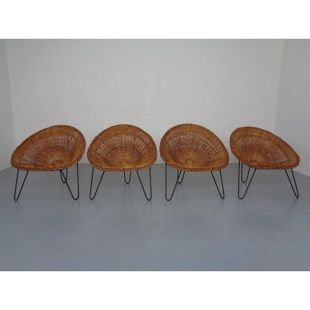 Mid-Century Bamboo Chairs attributed to Janine Abraham and Dirk Jan Rol, France, Set of 4 For Sale - Image 17 of 17