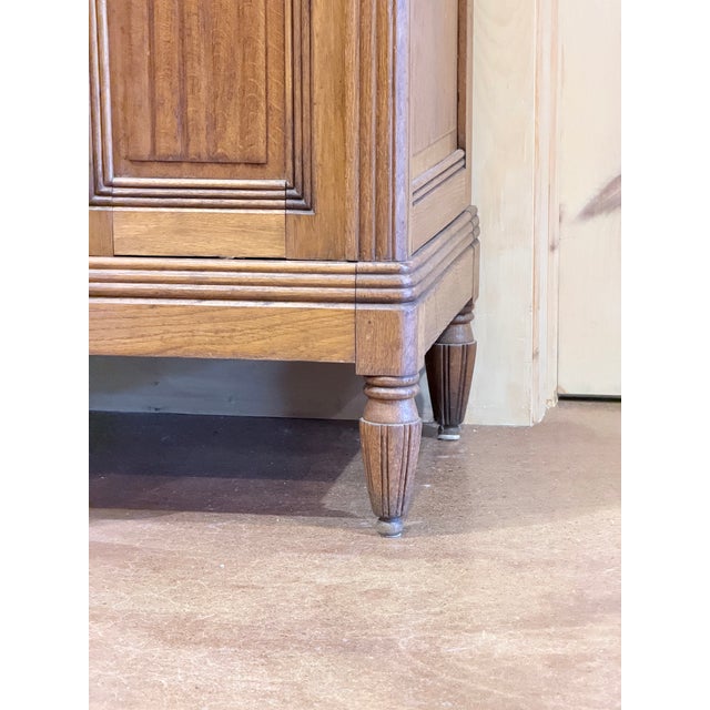 Vintage Carved Wood Armoire With Mirrored Door For Sale - Image 10 of 10