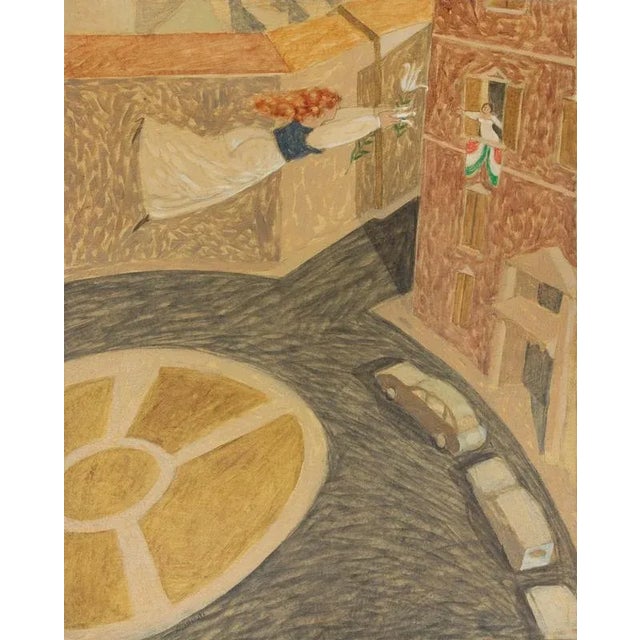 Alberto Gallerati, Announcement Kindly Granted, Oil on Canvas, 1970s For Sale - Image 4 of 4