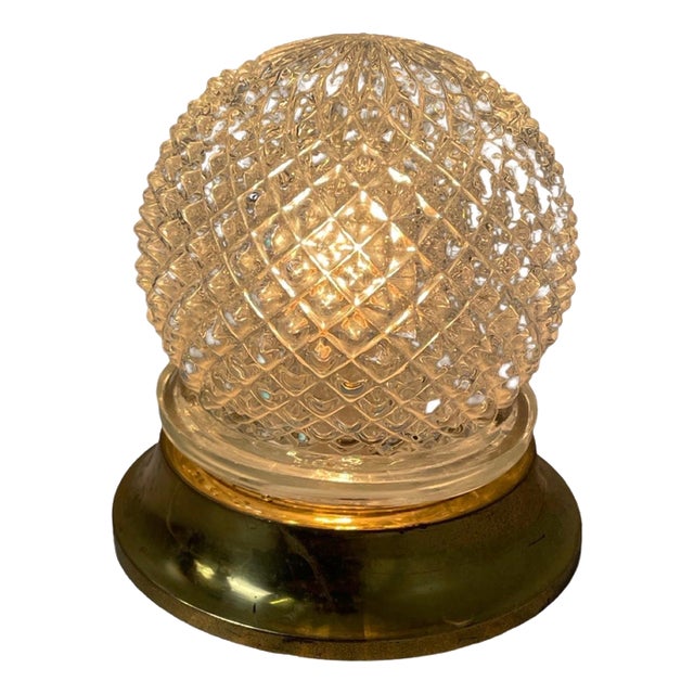 Vintage Pressed Glass Wall Light, 1970s For Sale