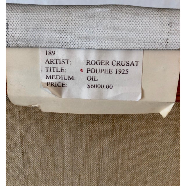 Roger Crusat, Large French Expressionist Oil Painting, Girl, Poupèe, the Doll, Ecole de Paris For Sale - Image 10 of 11