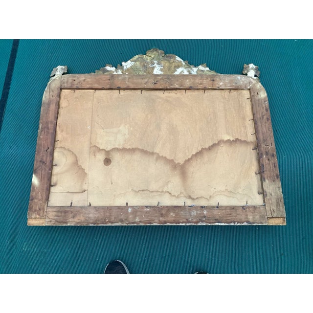 Antique French Giltwood Crested Mirror For Sale - Image 10 of 12