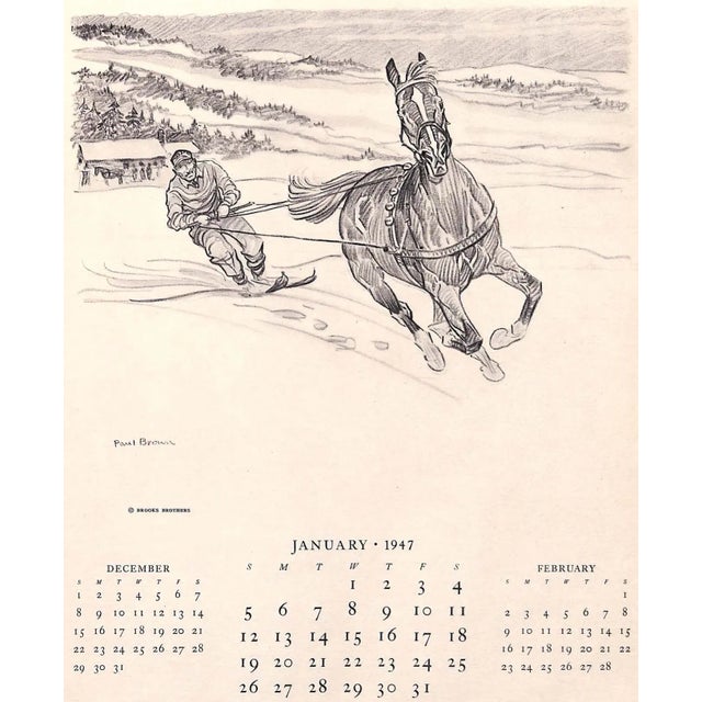 Paul Brown 1947 Calendar for Brooks Brothers For Sale - Image 4 of 15