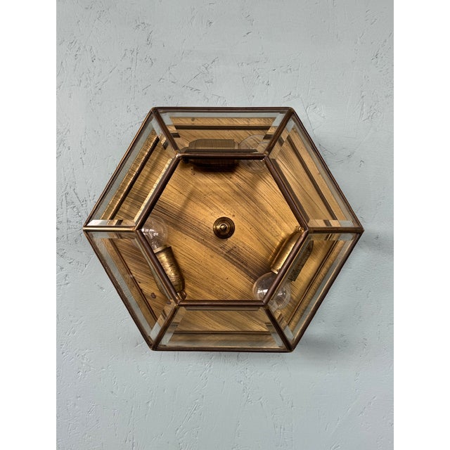 Vintage Italian Hexagonal Ceiling Lamp, 1950s For Sale - Image 11 of 11