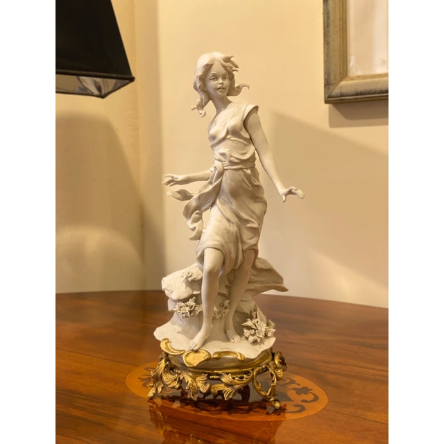 Vintage Italian Biscuit Porcelain & Bronze Figurine by Barbella For Sale - Image 13 of 18