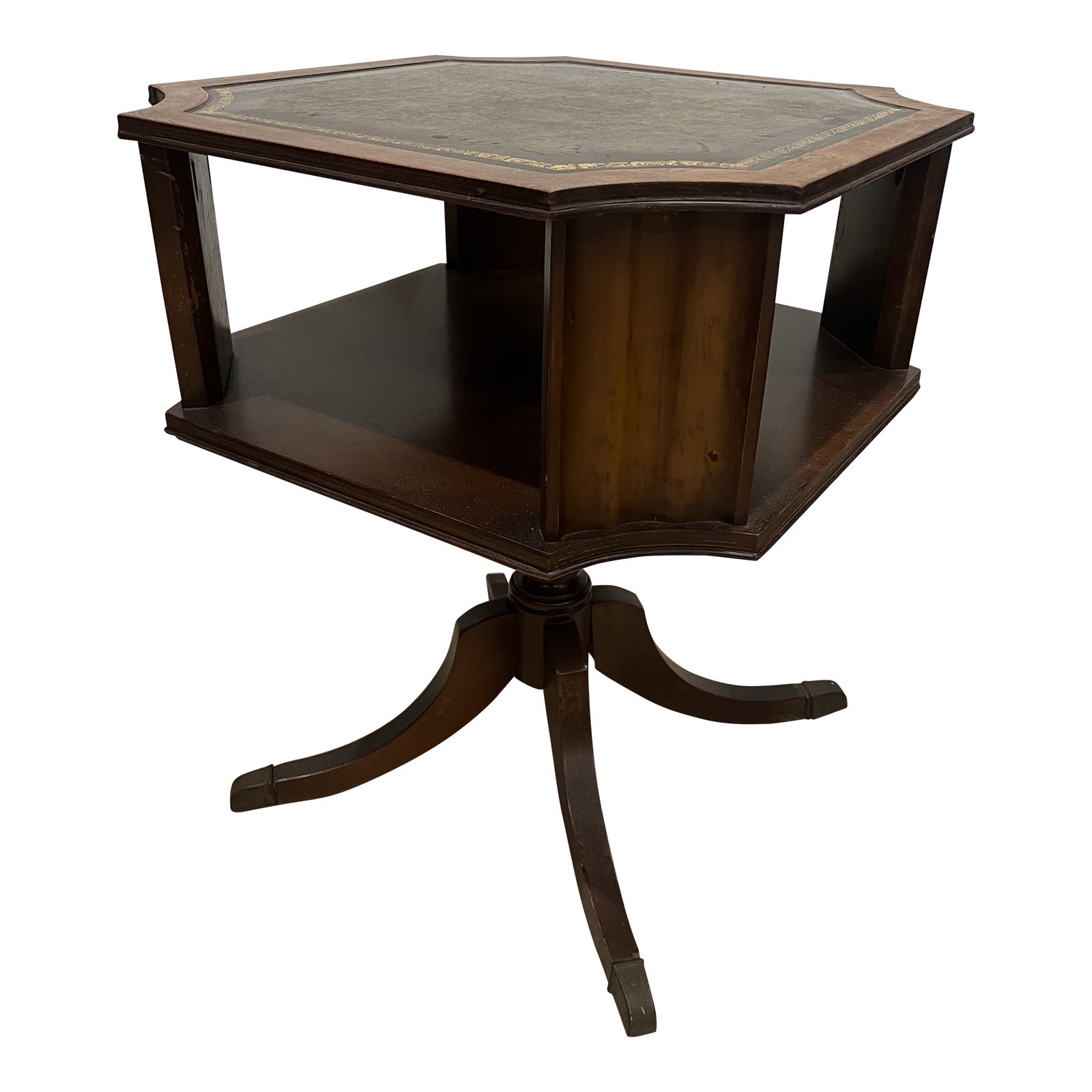 Early 20th Century Leather Top Barrister Side Table Chairish