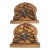 Victorian Wood and Resin Rustic Gold Bookends For Sale