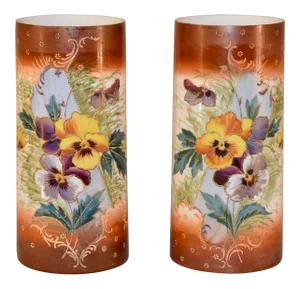Pair of 19th C Opaline Vases