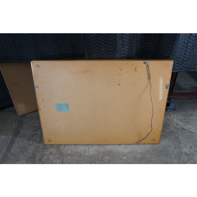 Hollywood Regency Rectangular Carved Wall Hanging Mirror Beveled Frame Gold 43" For Sale - Image 9 of 11