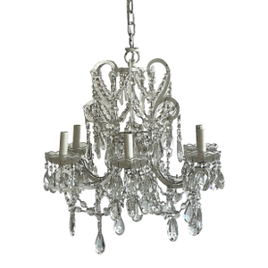 Vintage Regency Restoration Hardware Crystal Drop Chandelier