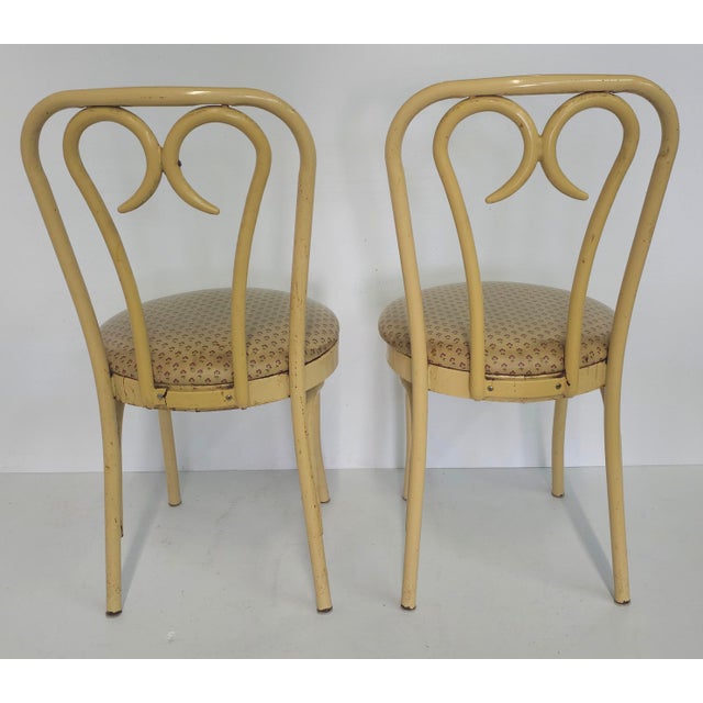 Mid 20th Century Set of Four Douglas Furniture Thonet Style Faux Bentwood Metal & Vinyl Upholstered Chairs For Sale - Image 4 of 12