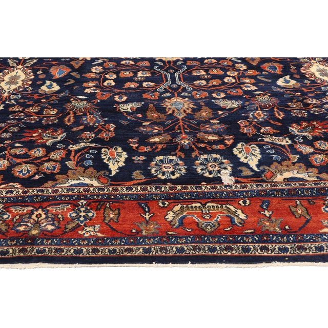 Antique Persian Bibikabad Rug - 10'08 X 12'08 For Sale - Image 4 of 9