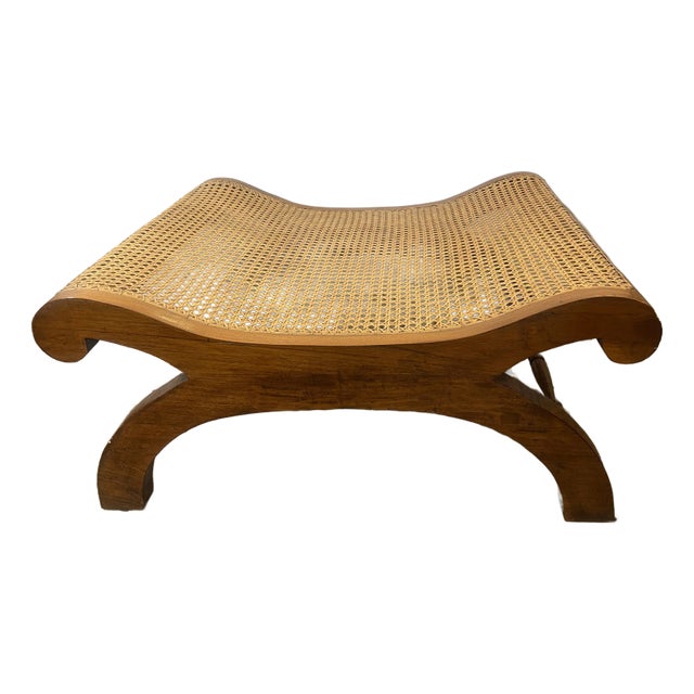 rBauer International Inc. British Colonial Style Hand Cane Ottoman For Sale