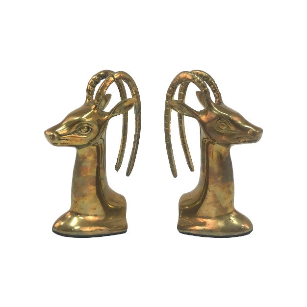Brass Gazelle Bookends A Pair Chairish