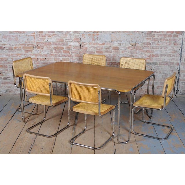 Bauhaus Dining Table, attributed to R. Slezák, Chrome, Polished Oak, Czech, 1930s For Sale - Image 18 of 18