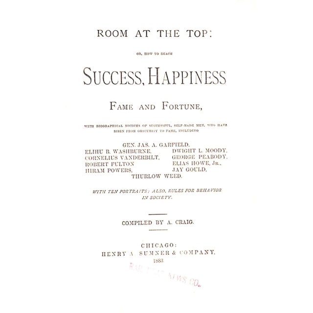 Traditional "Room at the Top or How to Reach Success, Happiness, Fame and Fortune" 1883 Craig, A. [Compiled By] For Sale - Image 3 of 10