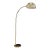 1970s Space Age Brass Arc Floor Lamp With Dome Shade For Sale
