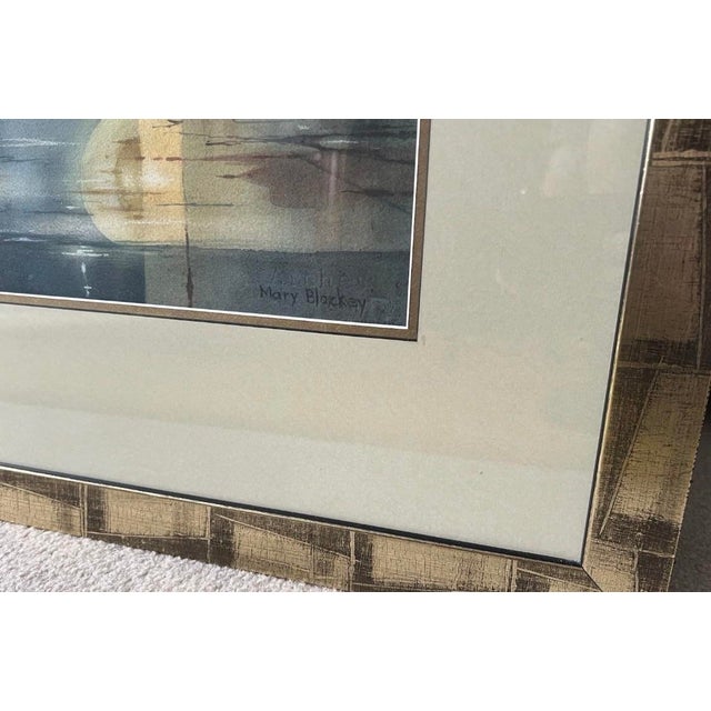 Late 20th Century Late 20th Century Bucks County Pennsylvania Artist Mary Blackey Original Custom Framed Signed Watercolor For Sale - Image 5 of 10