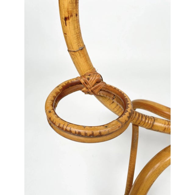 Rattan & Bamboo Flower Stand Plant Holder, Italy, 1960s For Sale - Image 10 of 12