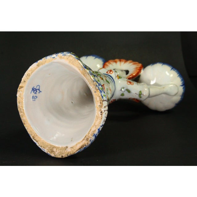 1863-1900 Pair of French Faience Double Salts Bretonne Women 1792, Desvres For Sale - Image 13 of 18