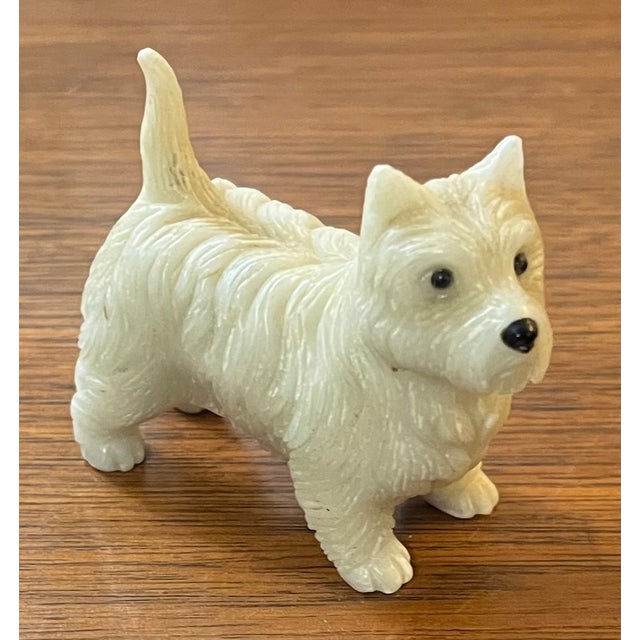 Stone Carved Hardstone Dog Figure of a West Highland Terrier For Sale - Image 7 of 18